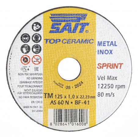 Metalo pjovimo diskas SAIT TM AS60N 125x1,0x22,2 (keramika)