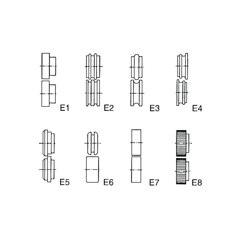 Papildu ruļļi zigmašīnai  E1-E8  (TB40)