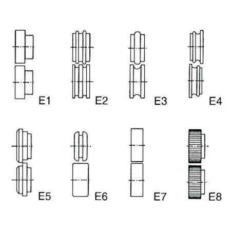 Papildu ruļļi zigmašīnai  E1-E8  (TB40)