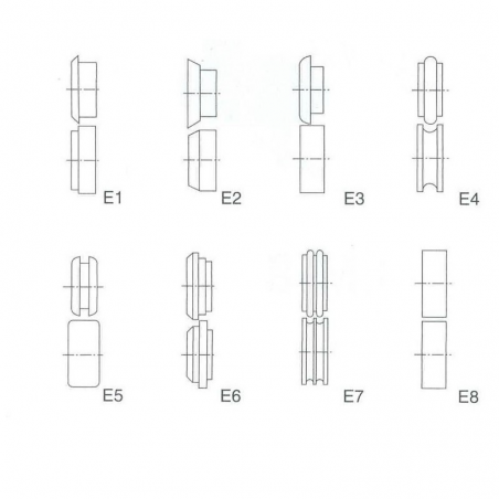 Papildu ruļļi zigmašīnai E1-E8 TB12 / T-12