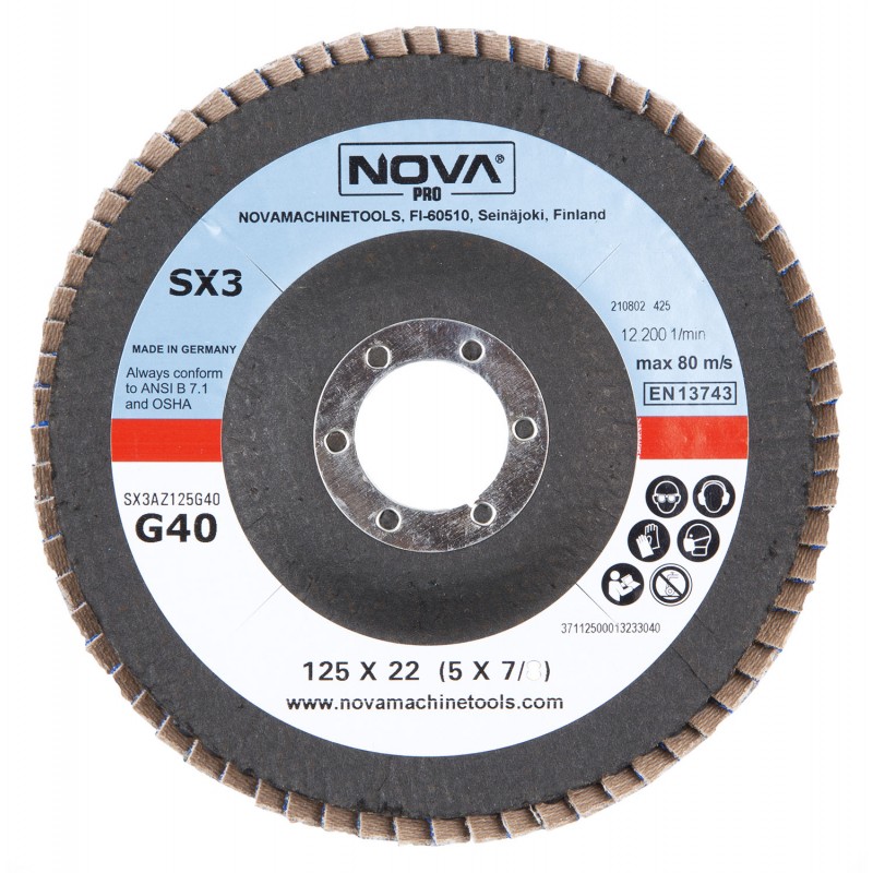 NOVA Pro SX3 Slīpēšanas disks AZ 125 X 22,2 (5 X 7/8)